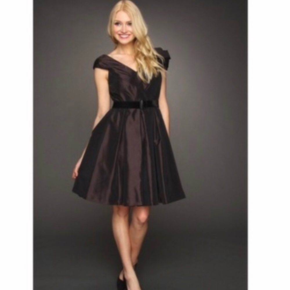 Jessica Simpson Espresso Taffeta Cocktail Dress